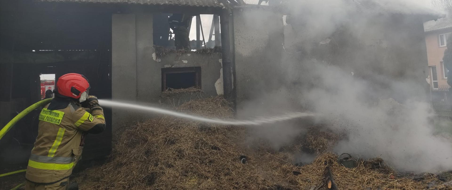 Pożar budynku gospodarczego