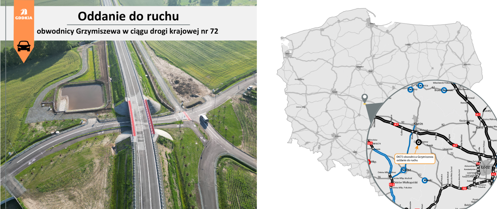 Infografika na oddanie obwodnicy Grzymiszewa do ruchu