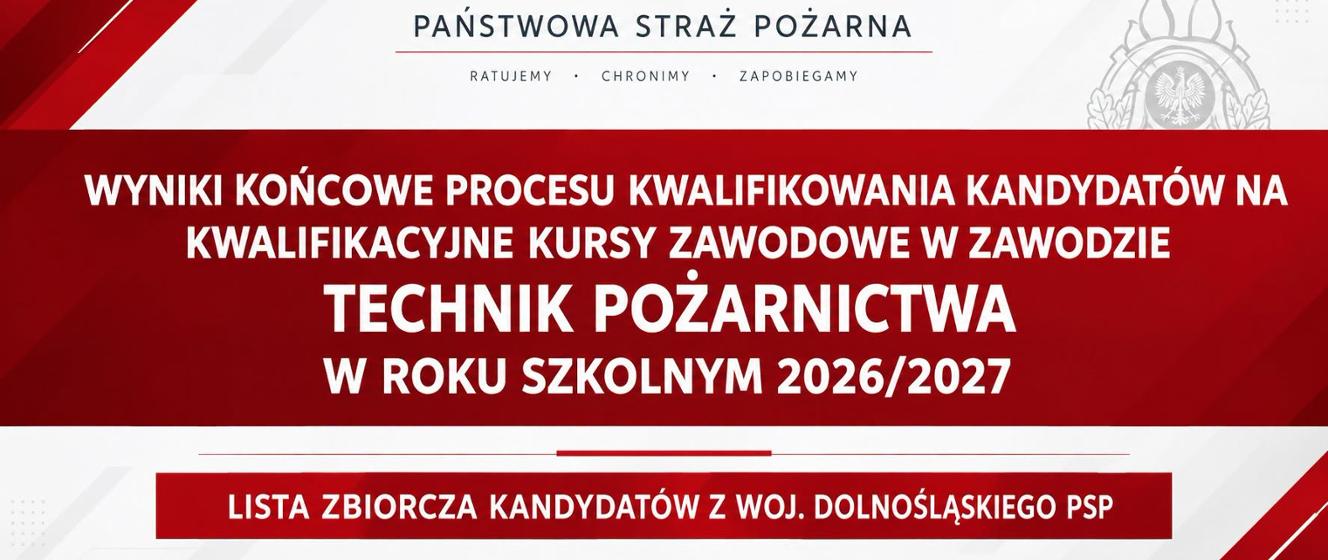 Zakończony proces kwalifikacji kandydatów na techników pożarnictwa 2026/2027
