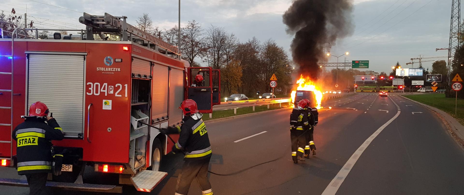Pożar samochodu na ul. Św. Wawrzyńca