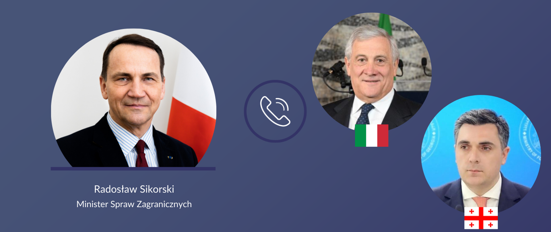 Rozmowa tel. z Ministrem Spraw Zagranicznych Włoch i Ministrem Spraw Zagranicznych Gruzji