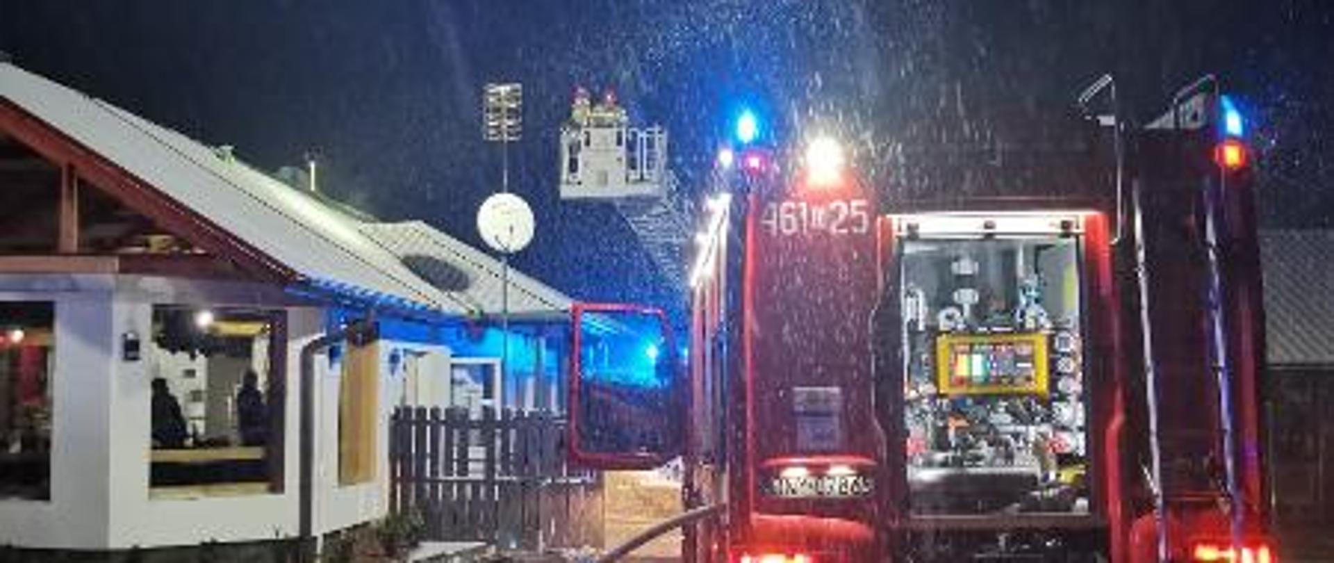 Pożar dachu restauracji - Ścibórz.