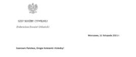 List Szefa Służby Cywilnej do członków korpusu służby cywilnej