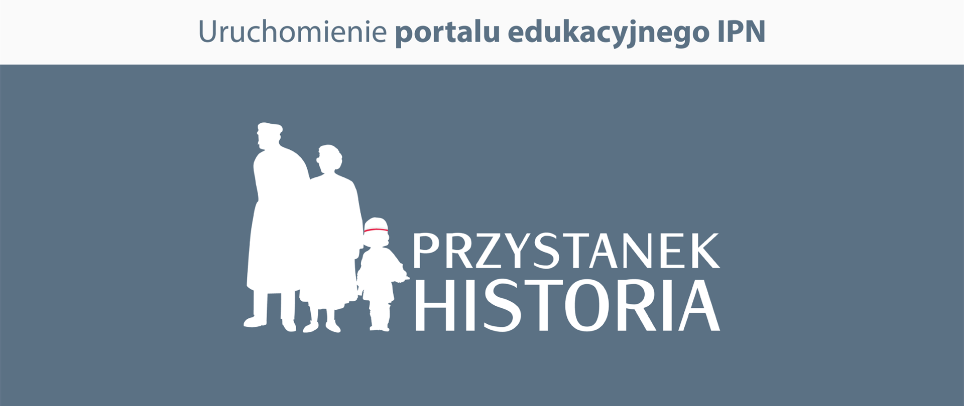 Grafika z logotypem portalu edukacyjnego "przystanek historia" – założonego przez Instytut Pamięci Narodowej – informująca o jego uruchomieniu .