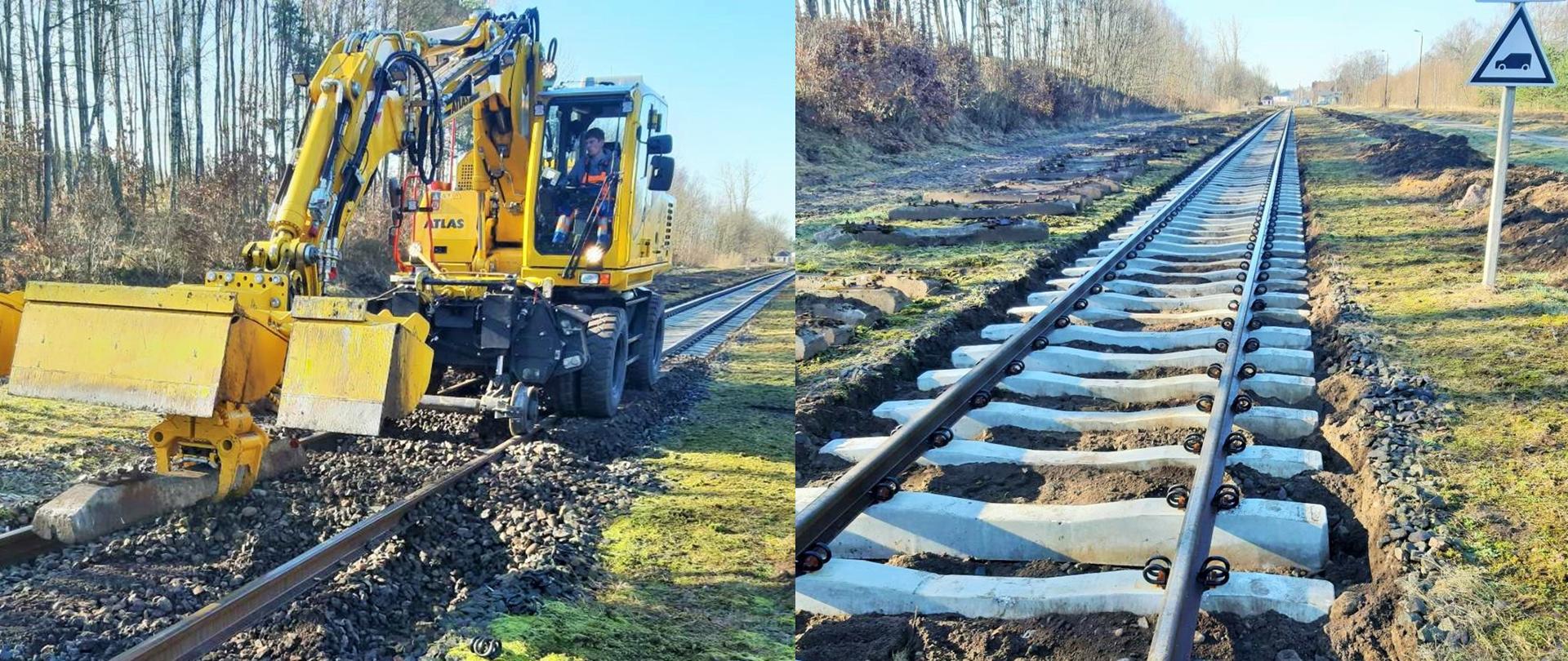 Trwa przebudowa linii kolejowej na odcinkach Chojnice – Powałki oraz Raduń – Lipusz