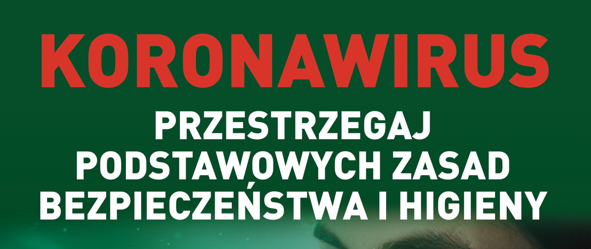 Ulotka do realizacji akcji edukacyjnego dotyczącej podstawowych zasad bezpieczeństwa i higieny w celu zapobiegania zakażeniom wirusa SARS-CoV-2 przedstawiająca na zielonym tle kobietę w maseczce oraz grafikę przedstawiającą mandat zaufania - na ile wyceniasz zdrowie swoje i innych? 