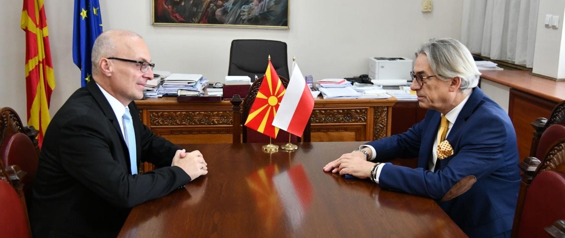 Spotkanie w Parlamencie Ministra Pełnomocnego Mariusza Brymory z wiceprzewodniczącym macedońskiego Sobranie Antonim Miloshevskim