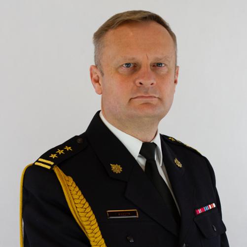 Zdjęcie przedstawia st. bryg. Tomasz Wardyn