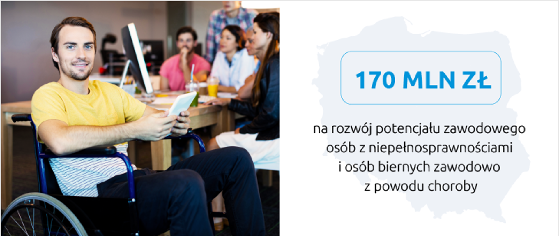 170 mln zł na rozwój potencjału zawodowego osób z niepełnosprawnościami