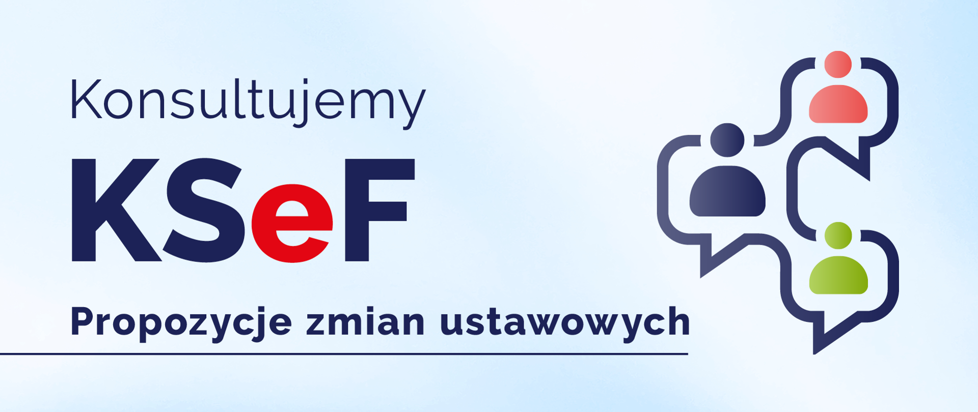 Grafika przedstawiająca trzy osoby i napis konsultujemy KSeF propozycje zmian ustawowych