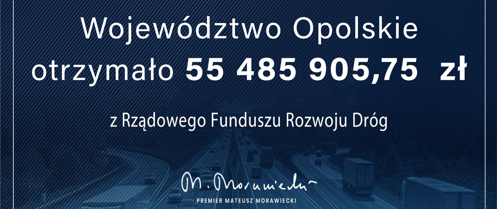 Woj. Opolskie otrzymało ponad 55 mln zł z Rządowego Funduszu Rozwoju Dróg