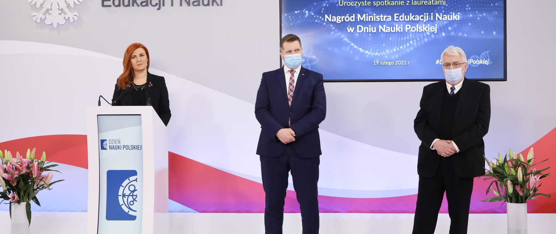 Zdjęcie z konferencji Ministra Edukacji i Nauki na temat: Uroczyste spotkanie z laureatami Nagród Ministra Edukacji i Nauki w Dniu Nauki Polskiej