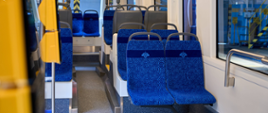 Na zdjęciu wnętrze tramwaju