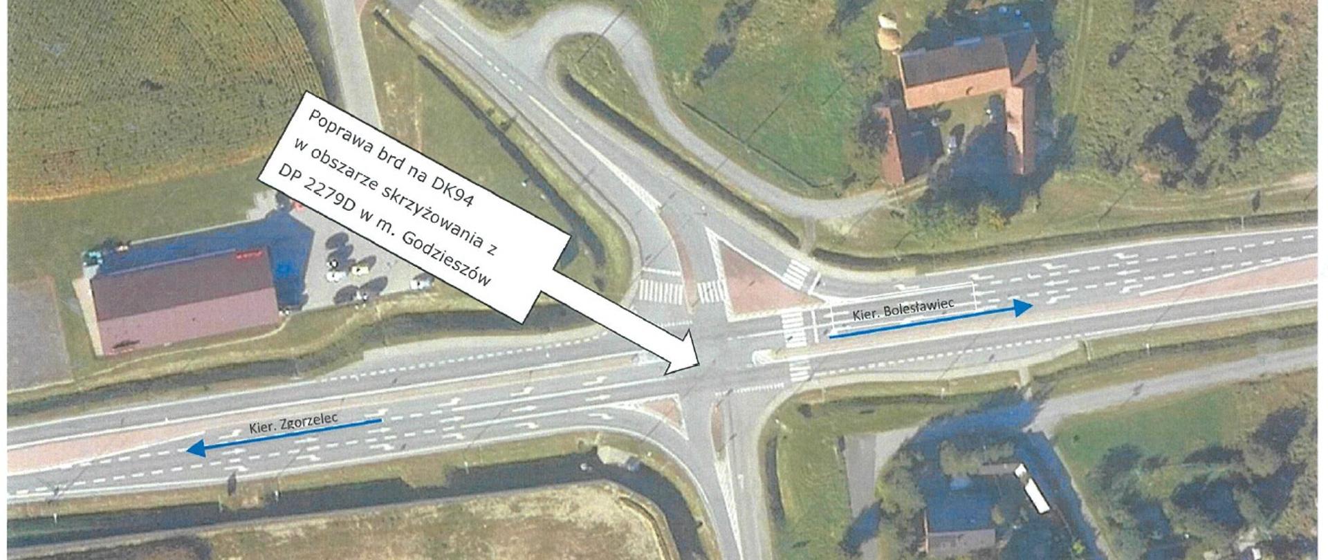 DK94 Godzieszów zdjęcie skrzyżowania