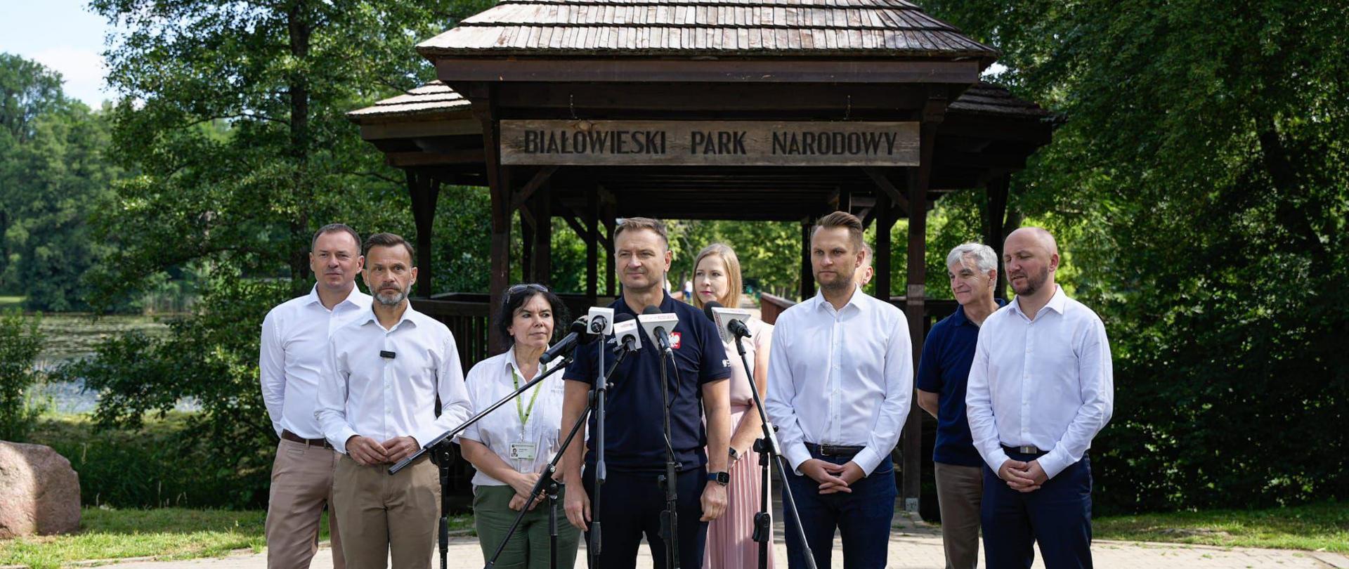 Konferencja ministra sportu i turystyki Sławomira Nitrasa w Białowieży