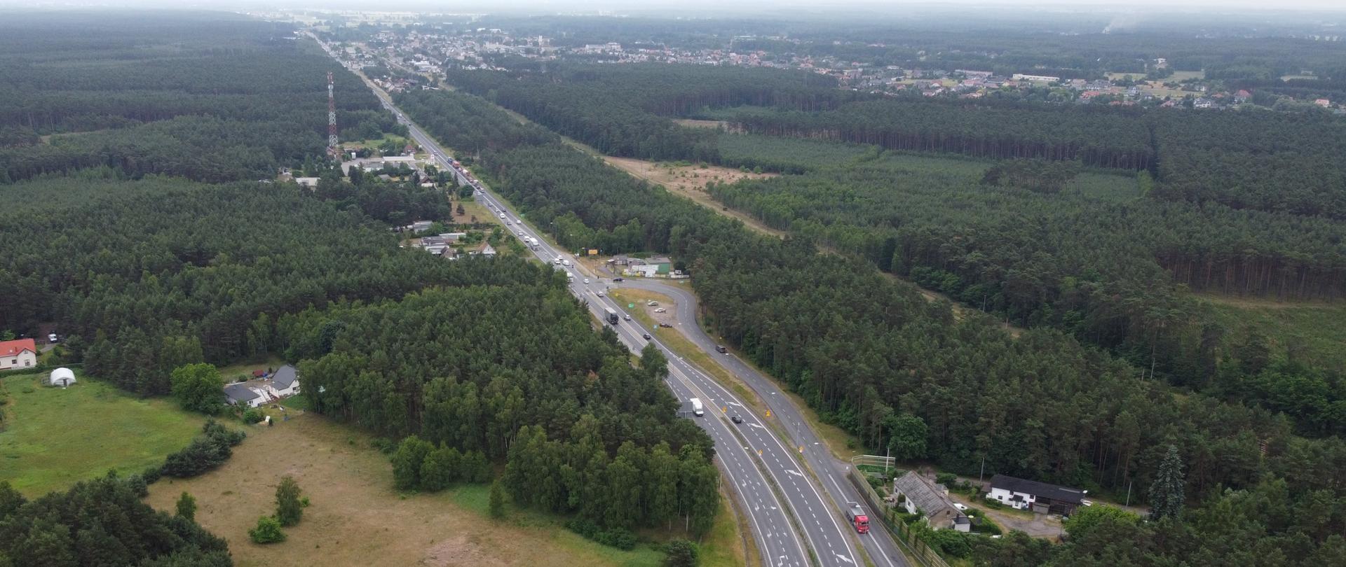 Węzeł Bydgoszcz Południe - remont nawierzchni. Widok na DK25