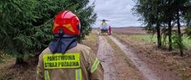 zabezpieczenie śmigłowca LPR, w miejscowości Pogorzelec przez JRG Sejny i OSP Giby