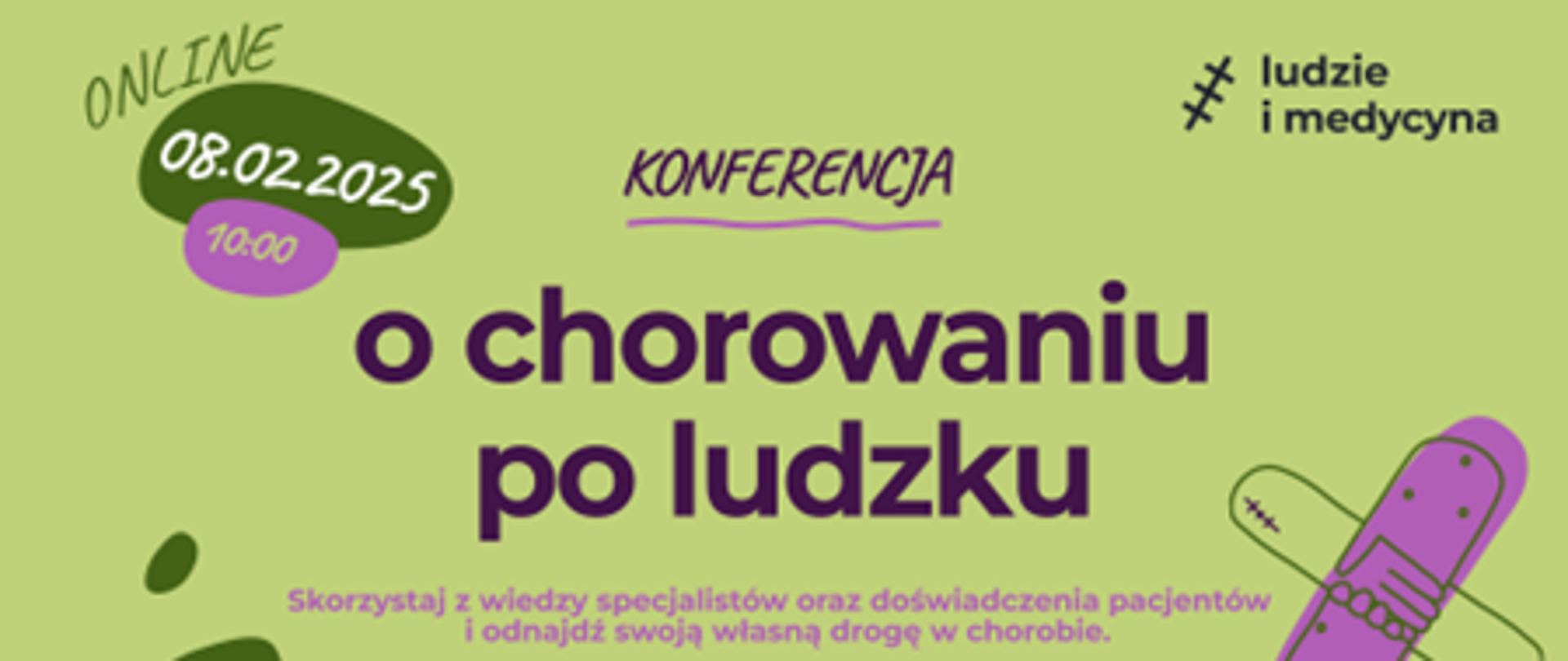 Grafika zawiera plakat konferencji O chorowaniu po ludzku.