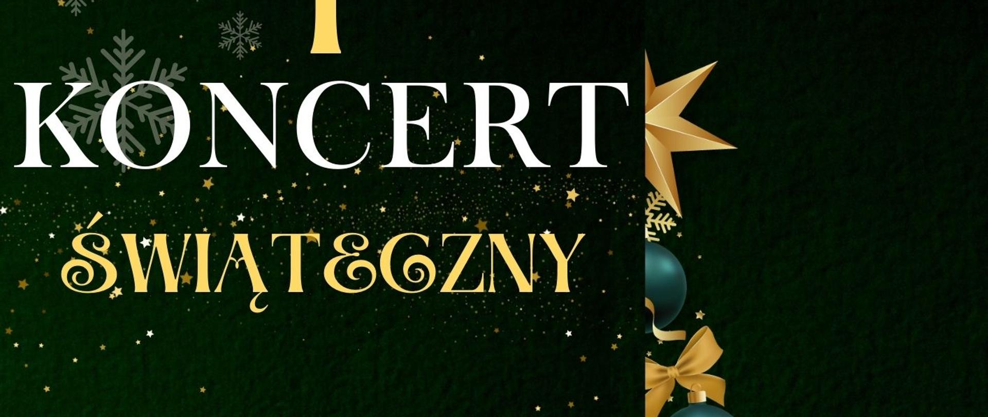 Plakat informacyjny dotyczący Koncertu Świątecznego uczniów odbywającego się w dniu 17.12.2025 o godz. 17.00.