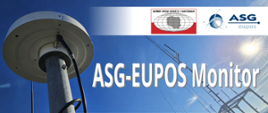 Grafika prezentująca nazwę aplikacji na tle anteny GNSS systemu ASG-EUPOS