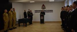 Zbiórka z okazji powierzenia obowiązków służbowych oraz ślubowania nowych strażaków KM PSP Olsztyn.