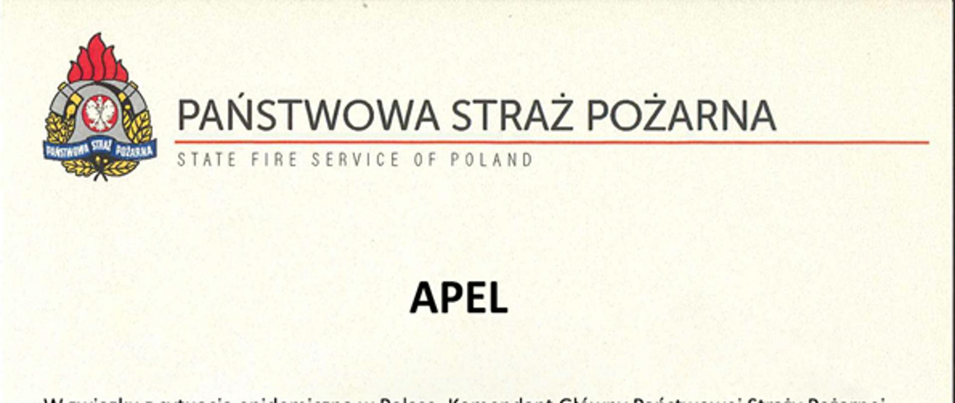 Zdjęcie pisma, apelu nadbrygadiera Andrzeja Bartkowiaka Komendanta Głównego Państwowej Straży Pożarnej o oddawanie osocza.