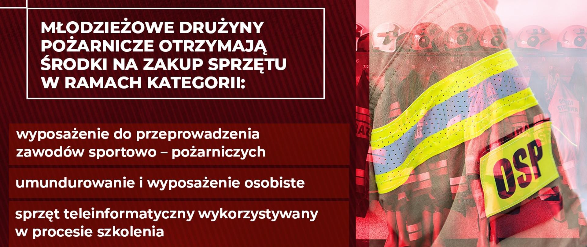 MDP_Otrzymają_środki_na_zakup_sprzętu
na zdjęciu widoczny mundur OSP oraz tekst określający zakres dofinansowania 