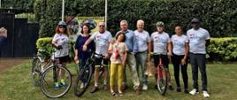 Participants of the charity intiative "Cycling for water" during a meeting with the Ambassador of Poland in Nairobi and his family