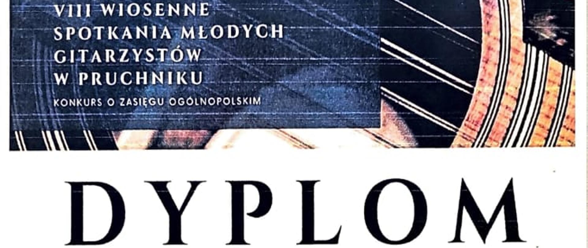 Dyplom trzeciej nagrody dla Tomasza Klebeko w konkursie o zasięgu ogólnopolskim zatytułowanym ósme wiosenne spotkania młodych gitarzystów w Pruchniku dnia dwudziestego czwartego maja dwa tysiące dwudziestego piątego roku