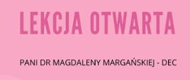 Lekcja otwarta 09.04.2025 godz.12.00