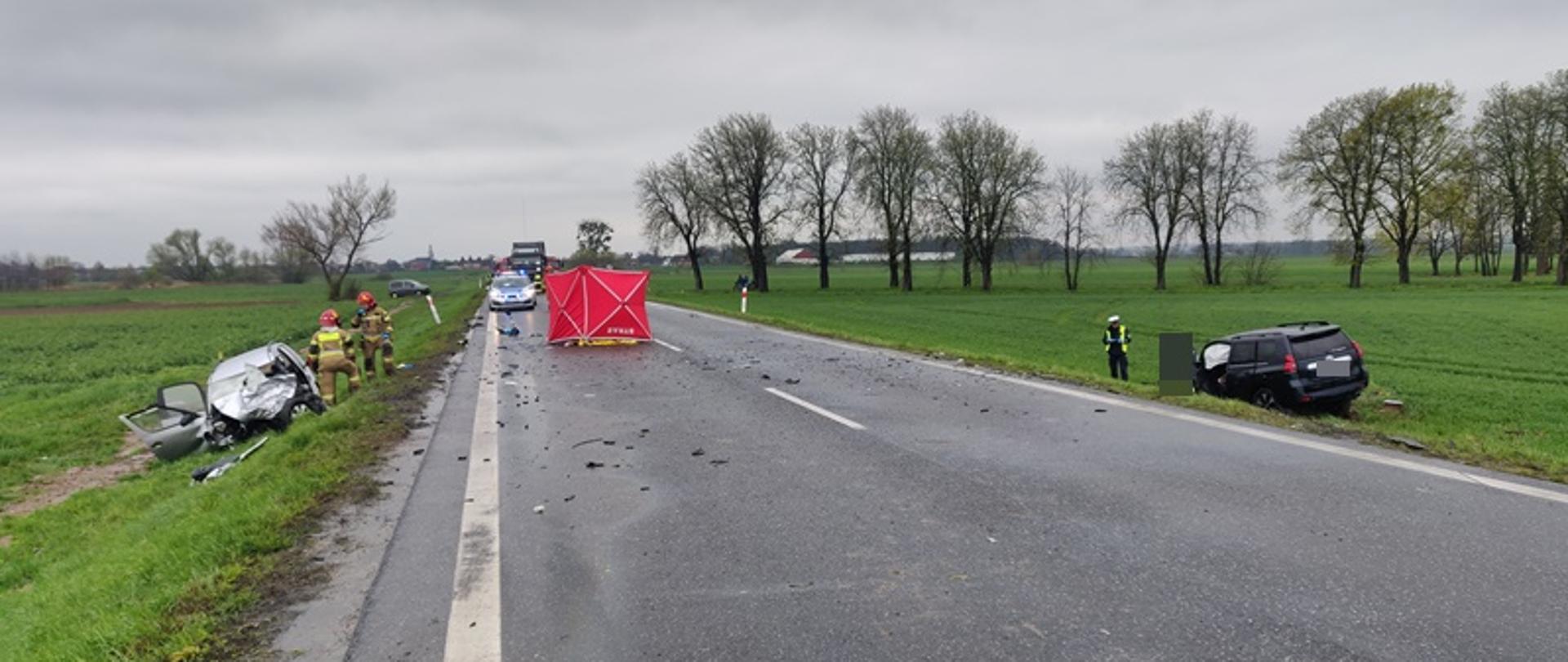 Wypadek drogowy DK46 trasa Sidzina-Malerzowice.