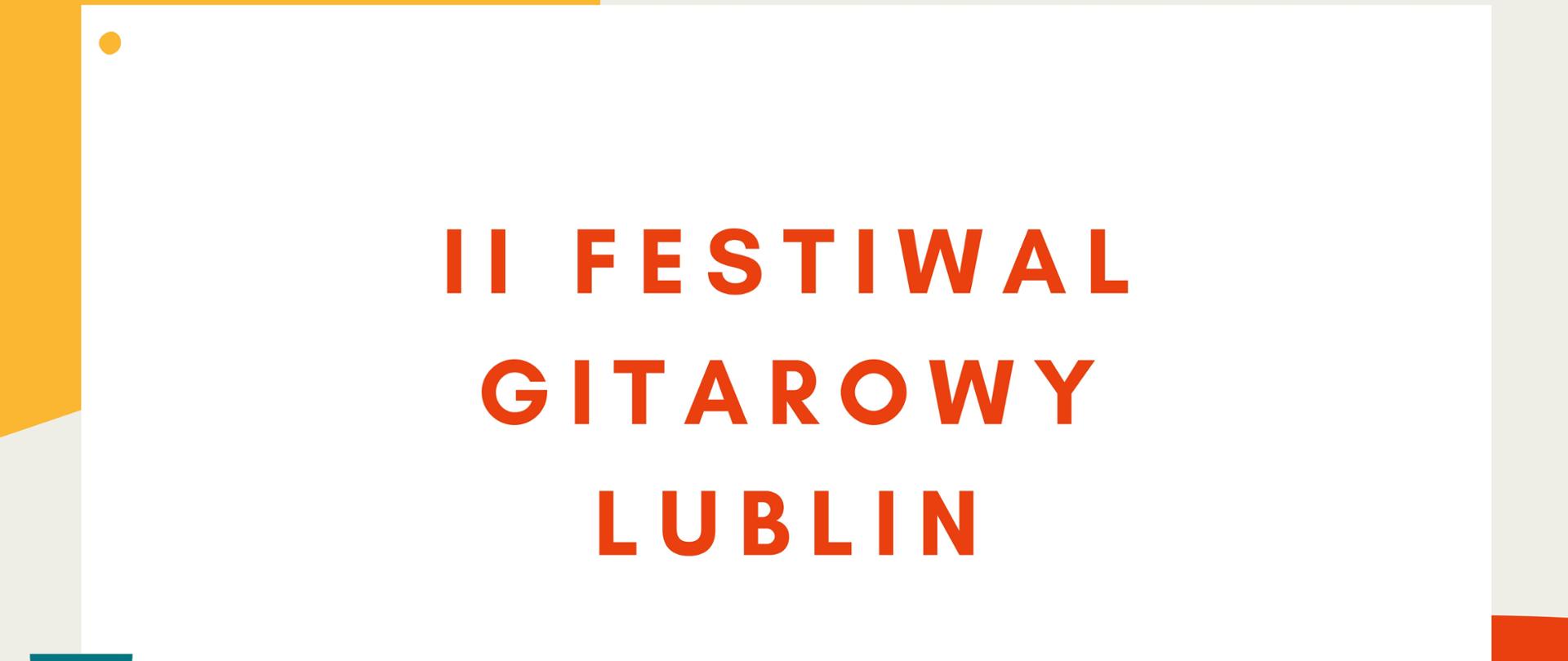 Czerwony napis, białe tło, kolorowa ramka