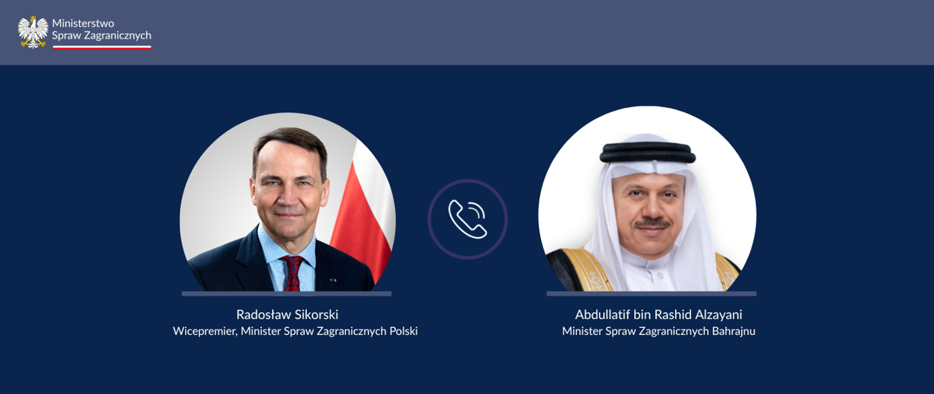 Zdjęcie Ministra Radosława Sikorskiego i ministra spraw zagranicznych Bahrajnu
