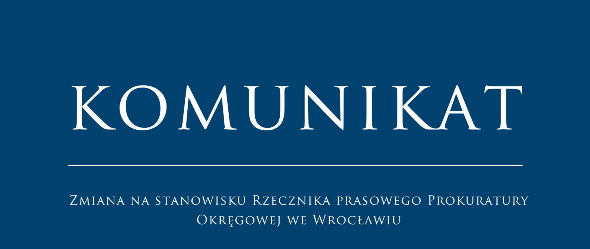 Zmiana na stanowisku Rzecznika prasowego Prokuratury Okręgowej we Wrocławiu