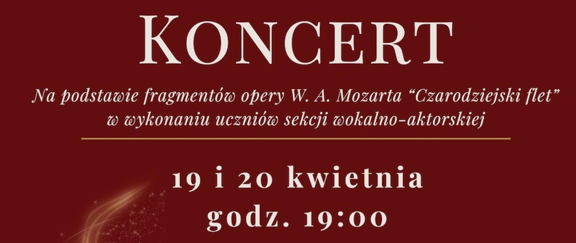 Afisz - 19 i 20.04.2026 - koncert "Czarodziejski Flet"