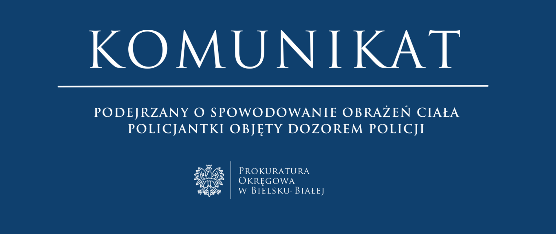 komunikat - Podejrzany o spowodowanie obrażeń ciała policjantki objęty dozorem policji
