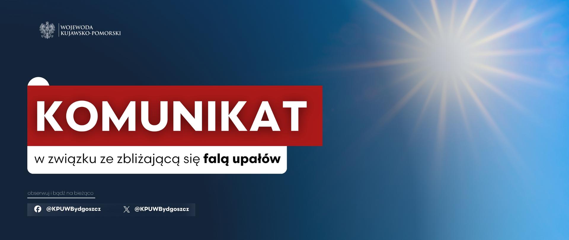 komunikat w związku ze zbliżającą się falą upałów