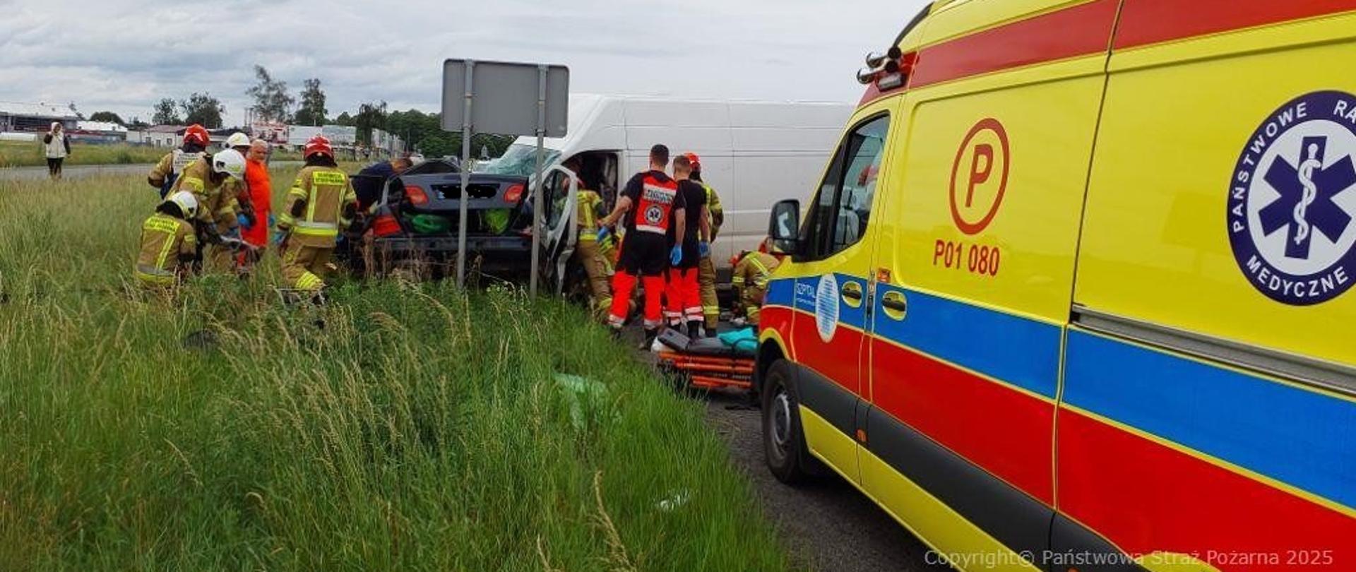 Służby ratownicze podczas akcji