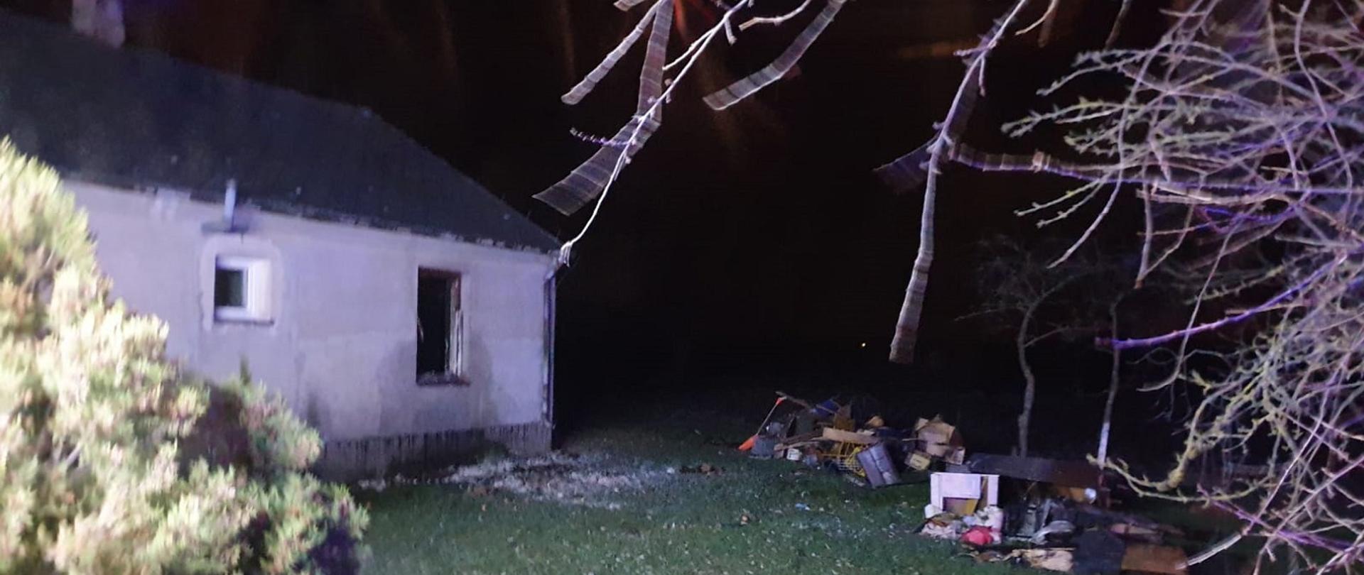 Pożar domu w Zalesiu.