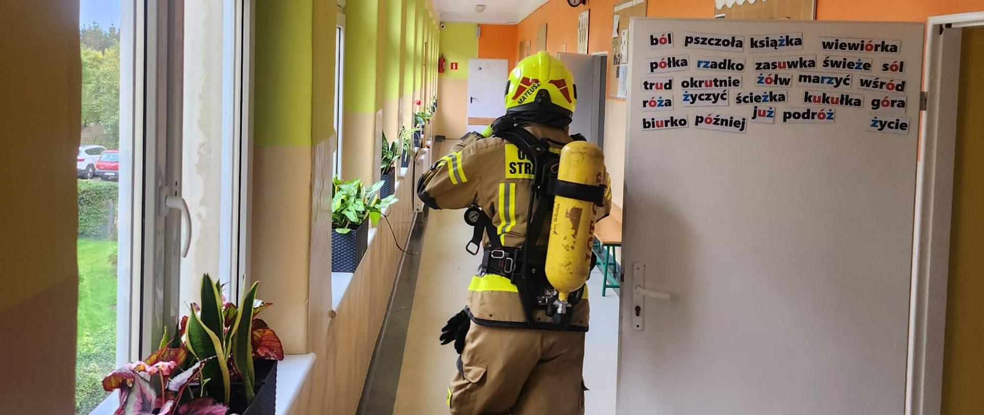 Próbna ewakuacja w szkole podstawowej w Kołczewie