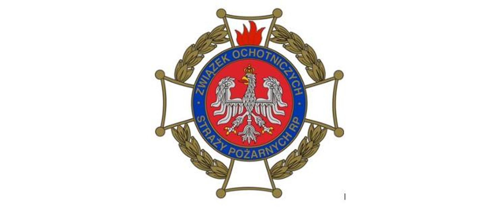 Obraz na białym tle przedstawia logo Ochotniczej Straży Pożarnej