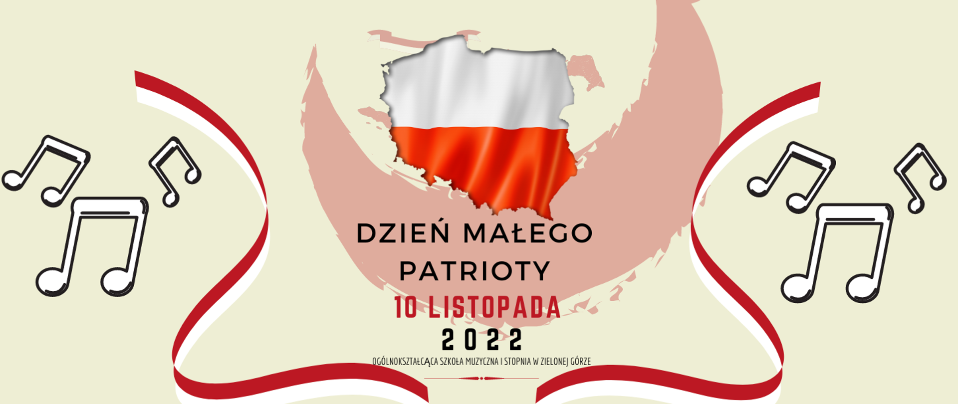 Kontur Polski w barwach narodowych