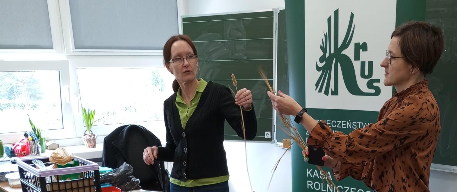 Zdjęcie przedstawia pracownika WIORiN w trakcie prelekcji dla uczniów