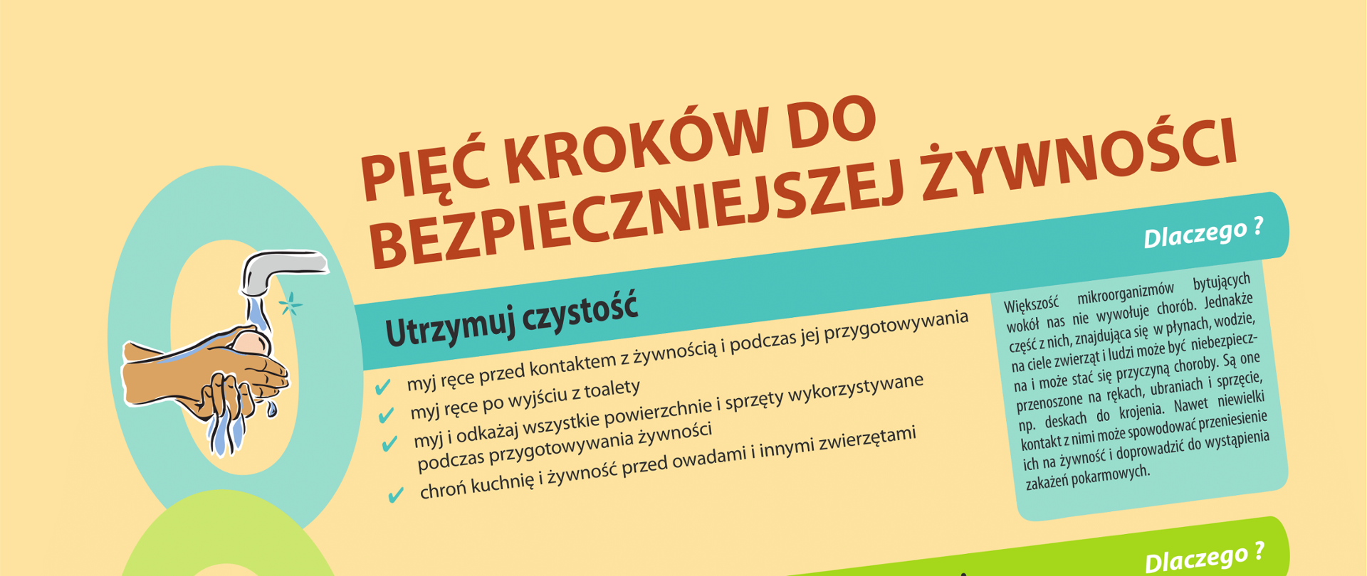 5 kroków do bezpieczniejszej żywności ulotka promocyjna