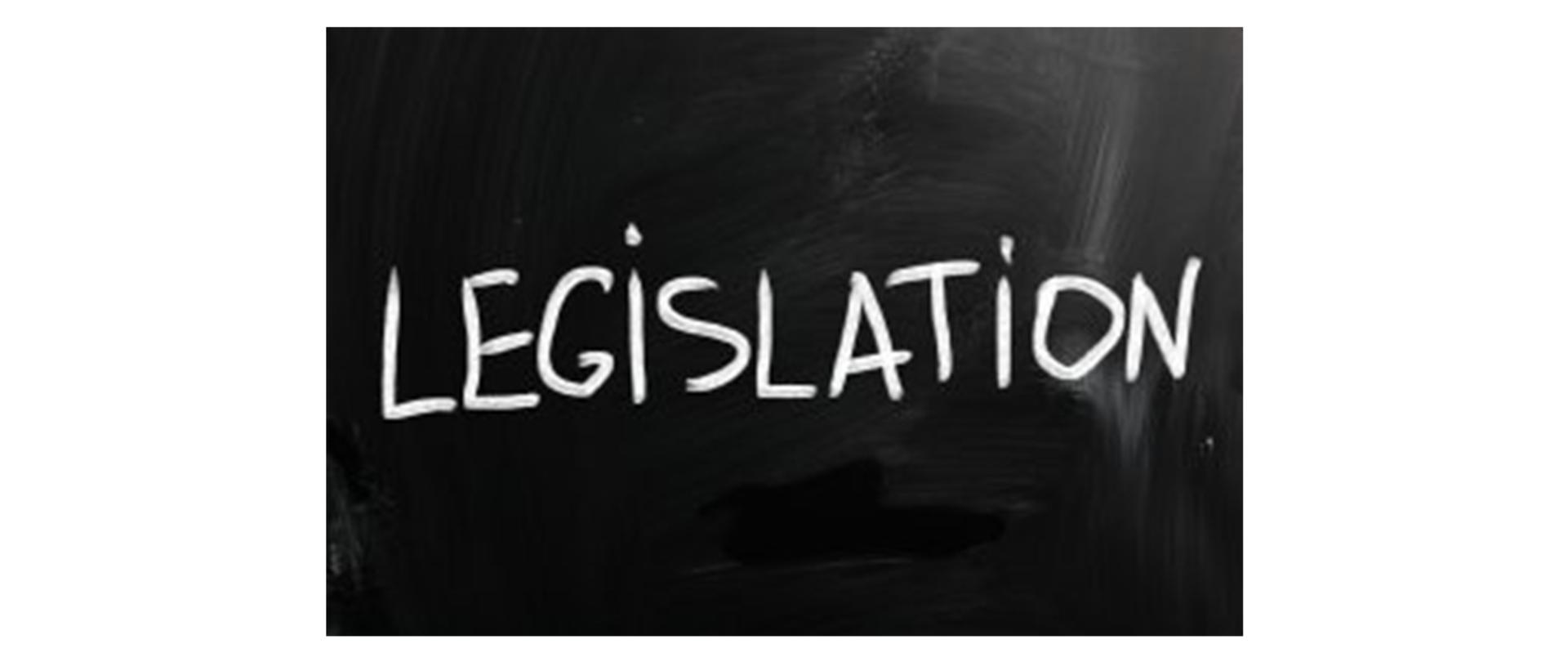 Grafika poglądowa z napisem "LEGISLATION"