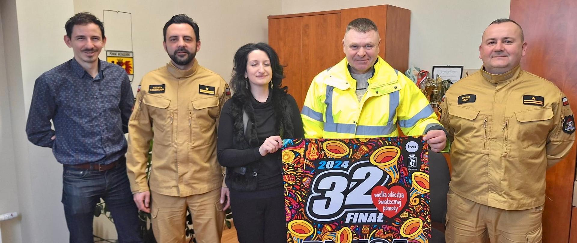 Na zdjęciu znajdują się strażacy KP PSP Mogilno wraz ze sztabem Strzelno.