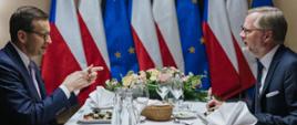 Premier Mateusz Morawiecki i Premier Republiki Czeskiej Petr Fiala w Karpaczu podczas XXXI Forum Ekonomicznego.