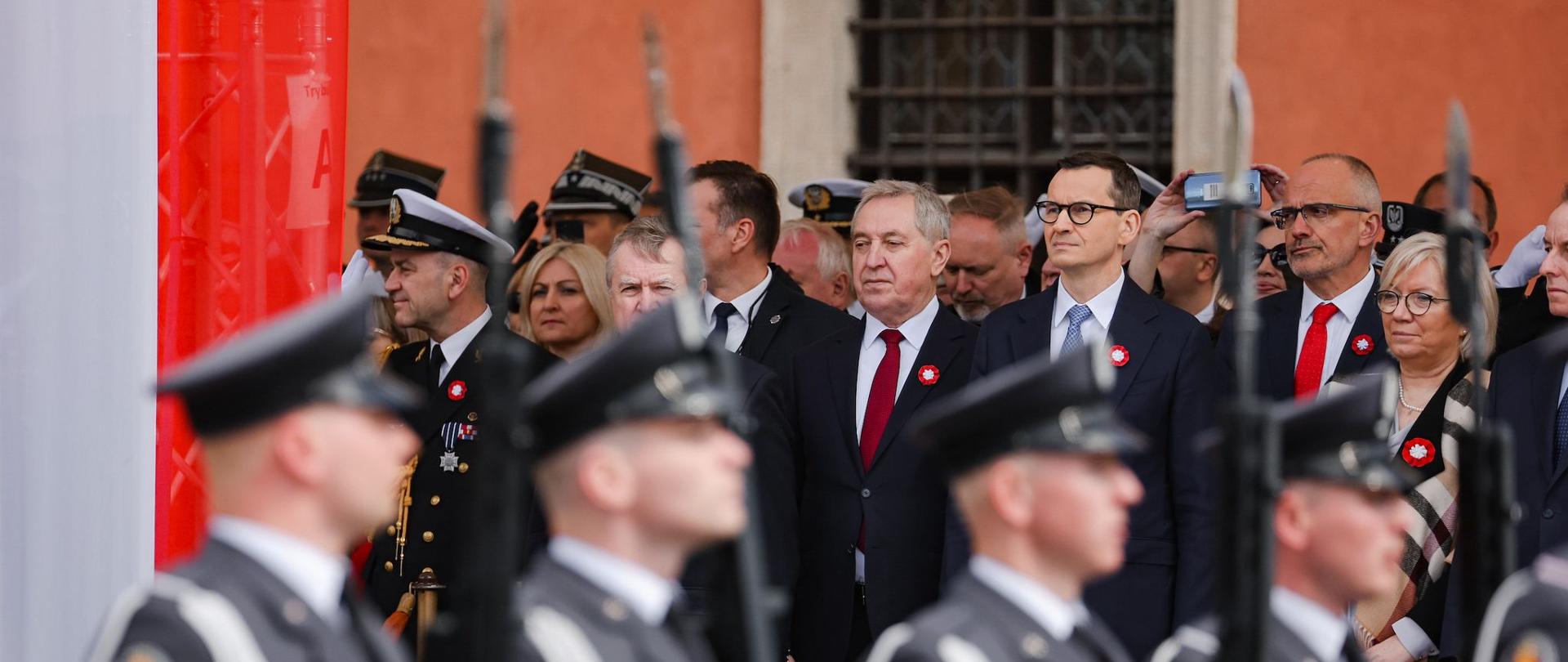 Premier Mateusz Morawiecki podczas uroczystości Konstytucji 3 Maja.
