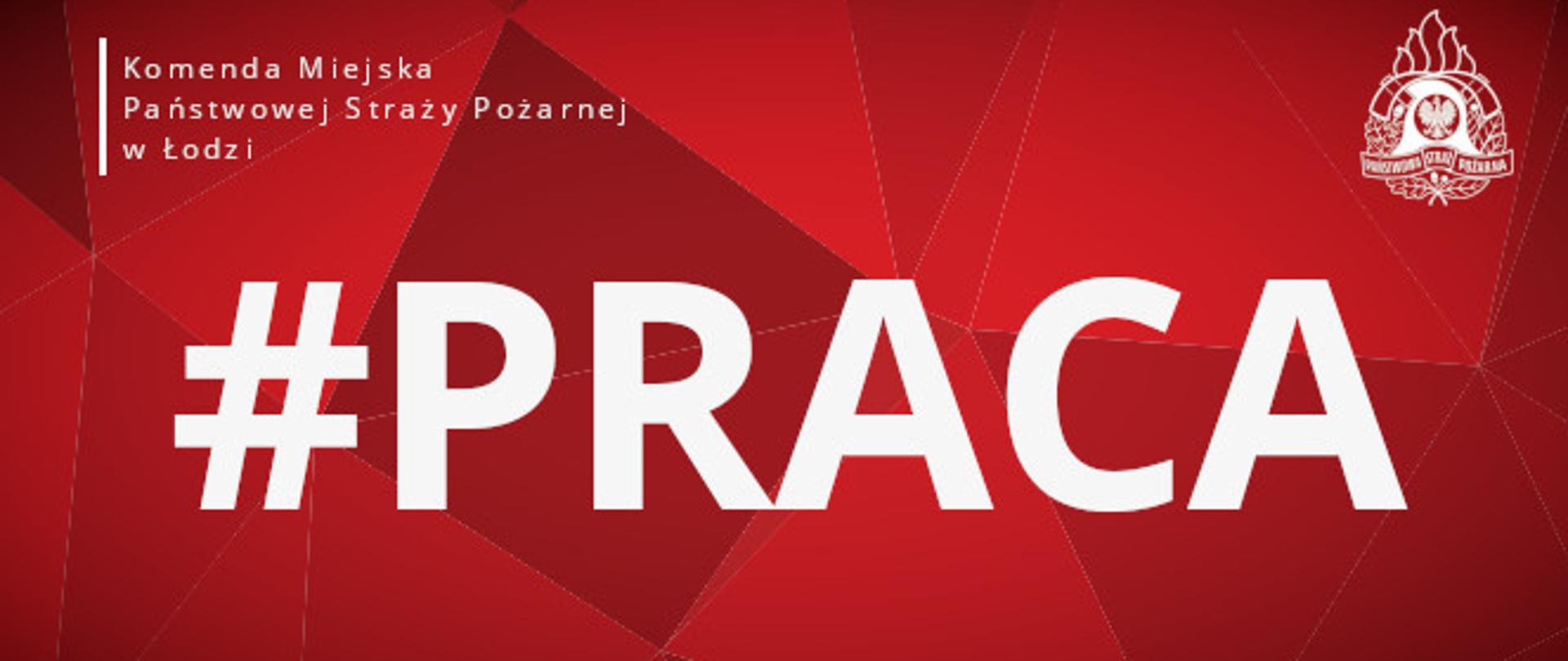 Grafika z napisem hashtag praca olaz logo PSP