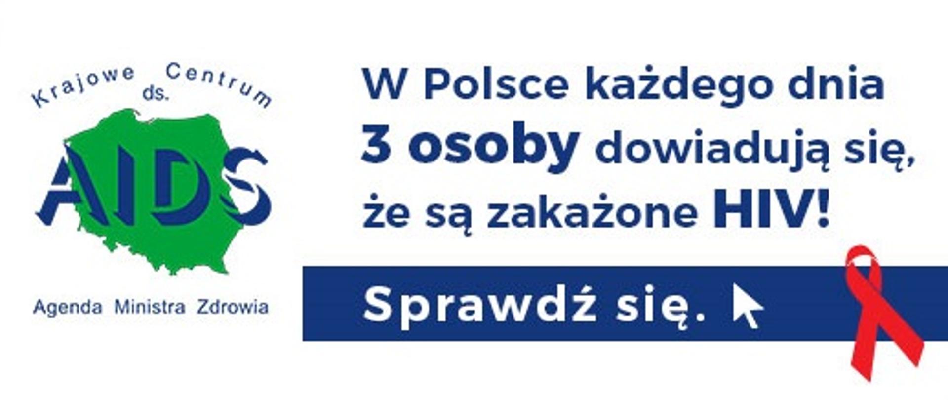 W Polsce każdego dnia co najmniej 3 osoby dowiadują się, że są zakażone HIV!